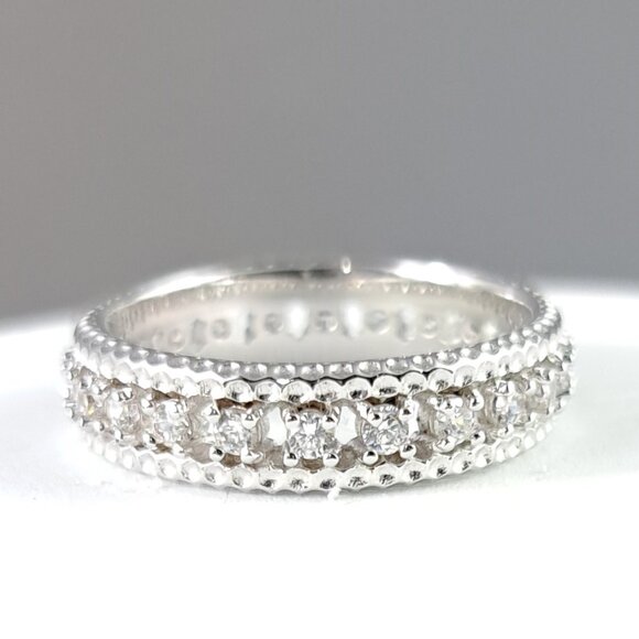 Pretty Sterling Silver Eternity Band - Picture 1 of 2